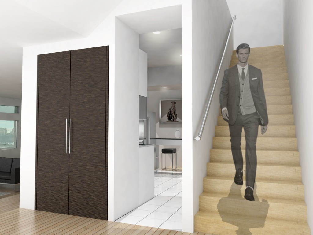 10_Duplex interior_view of kitchen and stair